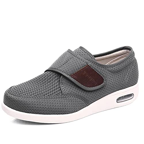 XRDSHY Zapatos para diabéticos, Ajustable Edema Zapatos hinchados, Zapatos para diabéticos Ajustables, Zapatos para Caminar con hinchazón del pie ensanchador, Zapatillas de pies Hinchados,Gray-41 Cover