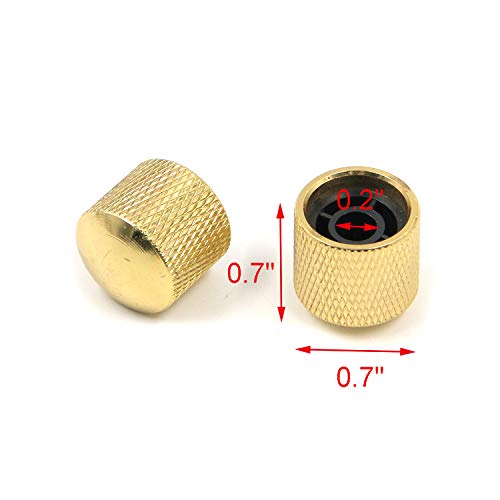 Geesatis 4 Pcs Guitar Speed Control Knobs Volume Tone Dome Knob For Telecaster Electric Guitar Or Bass, Gold #TOP1