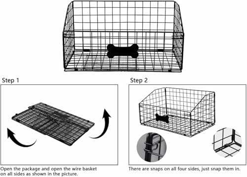 Panier de rangement métal pliable jouets chien durable