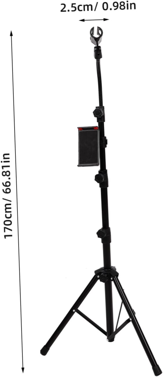 Yardwe 1 Set Adjustable Floor Microphone Stand with Tripod Base Durable Mic Holder for Stage and Events Mic Accessory for Performances and Recordings