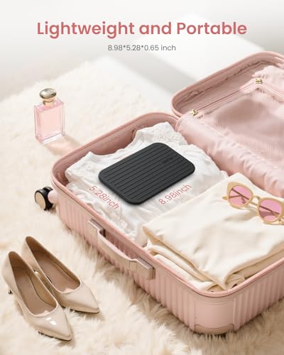 Image of RENPHO Travel Scale with Mirror, Rechargeable, LED Display, 8.98 inch x 5.28 inch