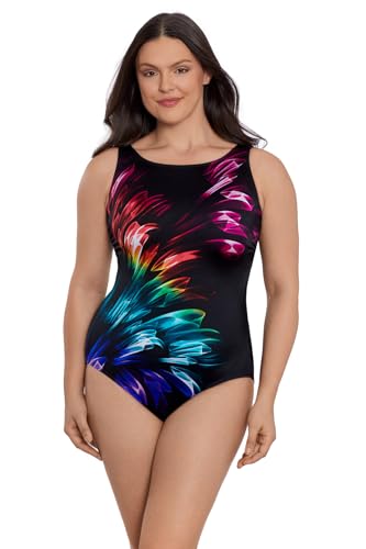 Highneck Scoopback One Piece Long Torso Swimsuit by Longitude