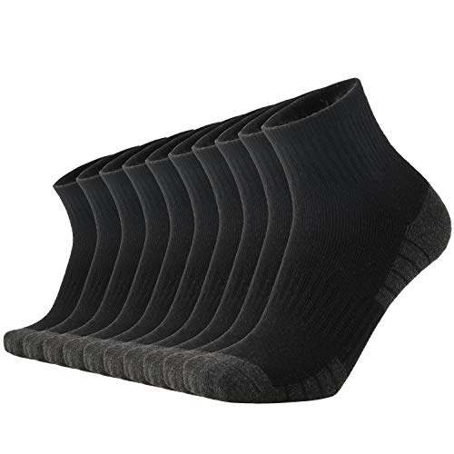 Photo 1 of ONKE Men's Athletic Ankle Running Low Cut Sports Socks Thick Cushion with Moisture Wicking Control for Work Training Outdoor black 10 pair large 10-13