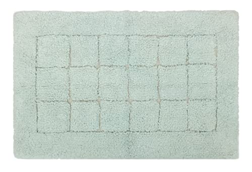 Image of THE HOME TALK Cotton Bathmats | Water Absorbent Runners | Regular Striped Rugs | Floor Mats for Kitchen, Bathroom & Sink | Ultra Soft Mats | Non-Slip Store (Dusky Blue 2, 50x80 CM)