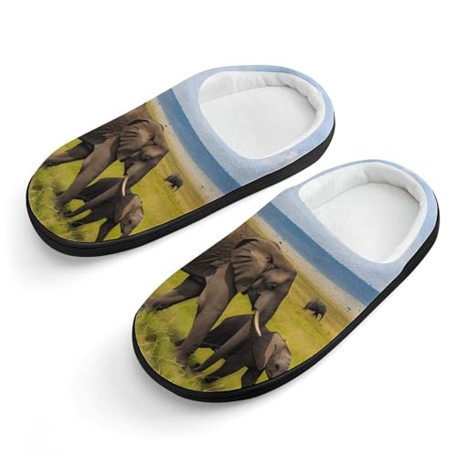 Elephants Family Cute Cotton Slippers Anti-slip House Shoe Slipper Indoor Outdoor
