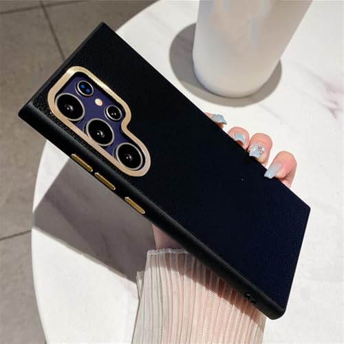 Étui en cuir pour Samsung Galaxy S23 Plus et S24 Ultra, housse de téléphone antichoc noire