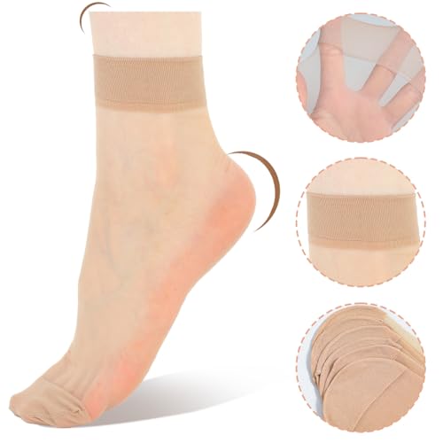 9 Pairs Women's Ankle High Sheer Socks Thin Nylon Sock Short Dress Stockings See Through Sock Nylon Reinfored Toe Pantyhose Socks for Women Nude3