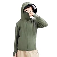 Vert Vêtements de Sport à Manches Longues pour Enfant Ado Fille Garcon, Vêtements de écran Solaire, Veste à Capuche UPF 50+ Sportswear Séchage Rapide Fermeture éclair