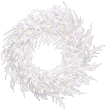 Prelit Christmas Wreath for Front Door 50LED Real Touch Norfolk P...