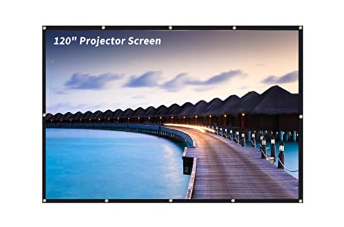 BEXTZUBY Pantalla Proyector, Pantalla de Proyector Plegable de 120 Pulgadas, Pantalla de Proyector Para Cine en Casa y Cine al Aire Libre 262 cm * 150 cm
