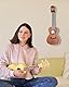 Musbeat Ukulele Wandhalterung 2er Set, Schwarz-Walnussholz 45° V-förmiger Ukulele Hänger, Ukulelehalter Aufhängung für Banjo, Mandoline, Ukelele (Konzert, Ananas, Sopran, Tenor & Bariton)