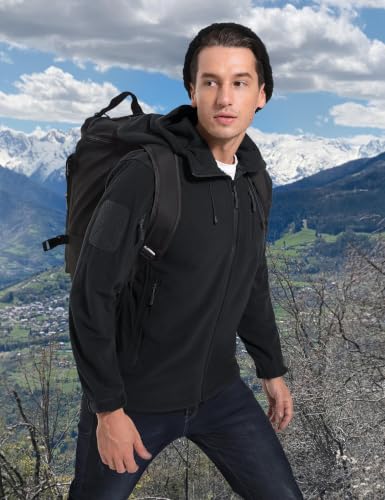 Image of CRYSULLY Men's Tactical Hoodies Jacket Warm Winter Fleece Jacket