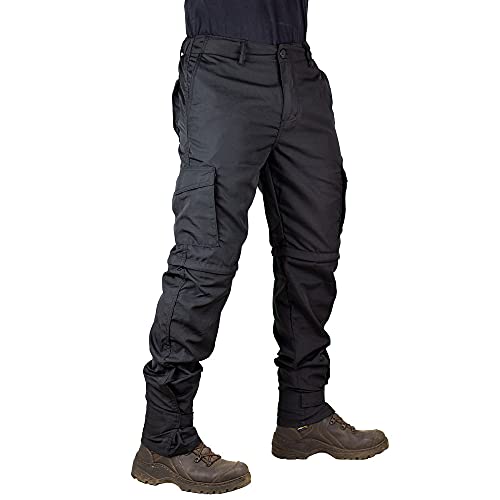 Calça Bermuda 6 Bolsos Poly Cós Elástico Regulagem Perna Tamanho:42;Cor:Preto