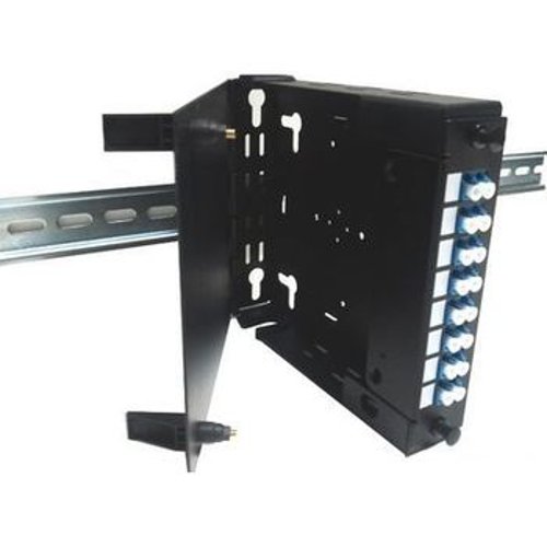 Fiber Optic Patch Panel DIN Rail - 8 LC DUPLEX SINGLEMODE adapter plates