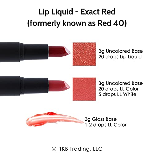 TKB Lip Liquid Color | Liquid Lip Color for TKB Gloss Base, DIY Lip Gloss, Pigmented Lip Gloss and Lipstick Colorant, Made in USA (1floz (30ml), Exact Red) image 5