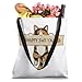 Calico Cat Hanging On Happy Fall Y'ALL Sign Funny Autumn Tote Bag
