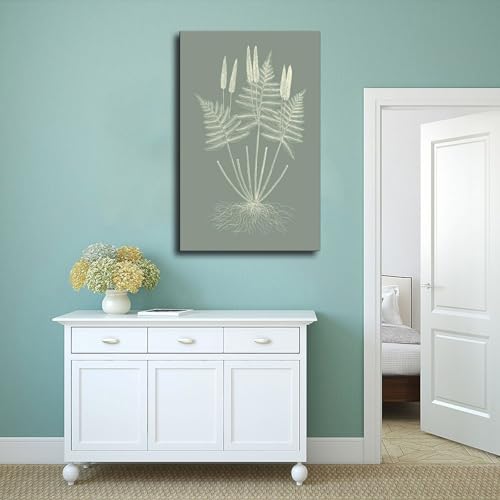 Poster botanique fougère vert sauge idée cadeau déco petit format