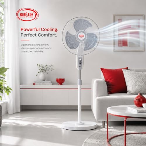 Image of MAGIC Pedestal Fan 400mm | High Speed 2100 RPM Motor | 90 CMM Air Delivery | Adjustable Height | 3 Speed Settings | Wide Angle Oscillation |Standing Fan for Home & Office