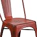 Flash Furniture Blake Commercial Grade 4 Pack Distressed Kelly Red Metal Indoor-Outdoor Stackable Chair