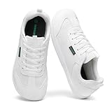  SAGUARO Femme Homme Barefoot Chaussure Minimaliste Chaussure de Marche Basket de Trail Pieds Larges pour promenades, Voyages, Shopping Blanc, GR.37