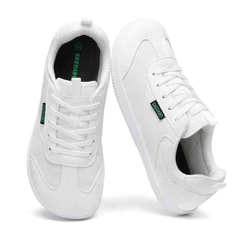 SAGUARO Mujer Hombre Barefoot Zapatillas Casual Deportivas Calzado Minimalista Verano Zapatos respetuosos para el día a día y pasear Blanco, Gr.38