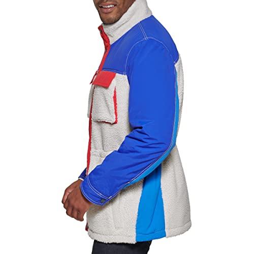 Image of Tommy Hilfiger Mens Mixed Media 4-pocket Sherpa Jacket