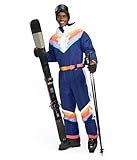 Tipsy Elves Men's Blue and White Santa Fe Shredder Ski Suit from Size Large