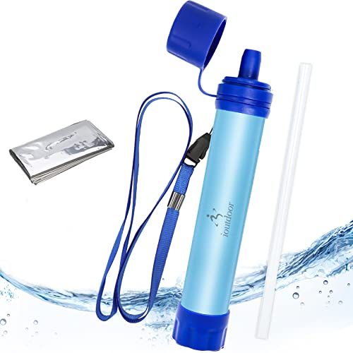 ioutdoor Paille Filtre Eau Personnel sans BPA avec Urgence Couverture,Portable Purificateur Eau Poids Léger...