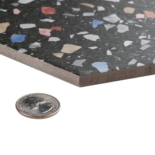 Venice Hex Colors Dark 8-5/8" x 9-7/8" Porcelain Floor and Wall Tile