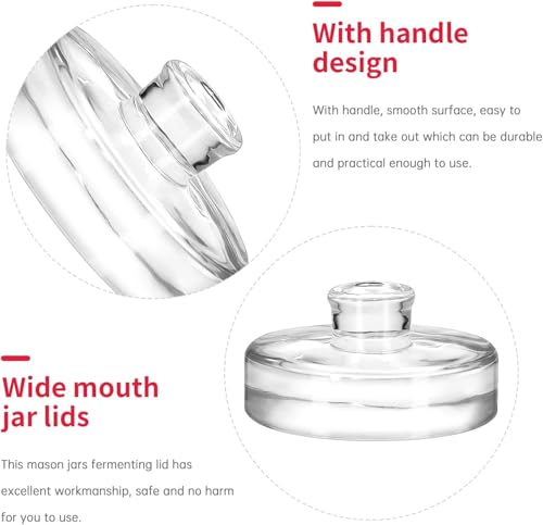 Image of Fermentation Weight, Glass Fermentation Weight, Fermentation Jar Glass Weights with Easy Grip Handles, for Homemade Pickles, Kimchi, Sauerkraut
