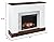 SEI Furniture Eastrington Industrial Electric Fireplace, New White/Dark Tobacco