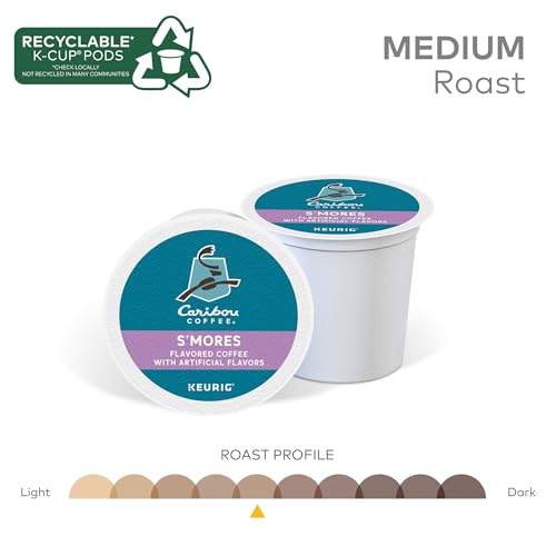Image of Caribou S'mores Cabin Coffee, Single Serve Keurig K-Cup Pods, Medium Roast Coffee, 60 Count (6 Packs of 10)