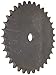 Martin Roller Chain Sprocket, Reboreable, Type A Hub, Single Strand, 08B Chain Size, 12.7mm Pitch, 33 Teeth, 15mm Bore Dia., 140.62mm OD, 7.37mm Width