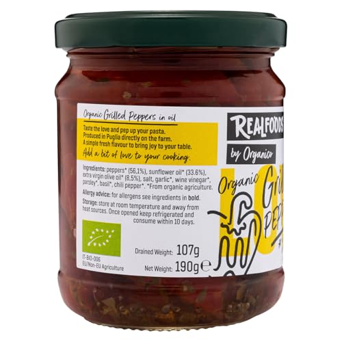 Organico Grilled Peppers en Aceite de Oliva Extra Virgen 185g miniatura 3