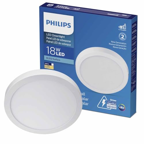 Painel Plafon Led Philips de sobrepor redondo 18W luz branca neutra (4000K) bivolt (100-240V)