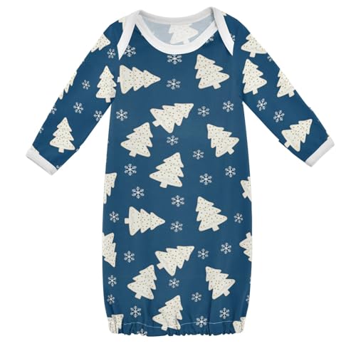 Baby Girls Boys Sleeper Gown Cotton Nightgown Long Sleeve, Baby Nightdress Sleeping Clothes for Newborn 0-12 Month