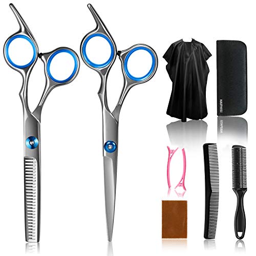 Hair Cutting Scissors Kits ,Stainless Steel Hair Cutting Shears Set Thinning Scissors Hair Scissor Professional Barber/Salon/Home Shears Kit For Men Women and Pet
