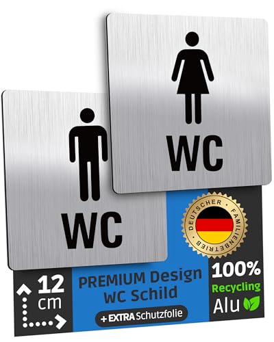 SCHILDERBOXX WC Schild Selbstklebend 2er Set Toilettenschild Damen & Herren