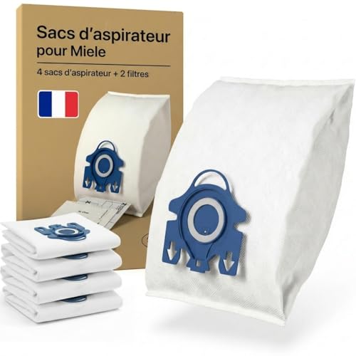 Kenley Sacs Aspirateur pour Miele – Lot de 4 Sacs
