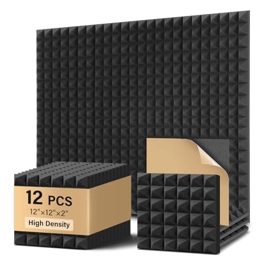 Bwaliffury Pannelli Fonoassorbenti Autoadesivi,12 Pezzi Pannelli Insonorizzanti,30x30x5cm,Ritardante di Fiamma,Pannello Isolante Acustico,Alta Densità per Home Theatre, Studio, Sale Conferenze (12p)