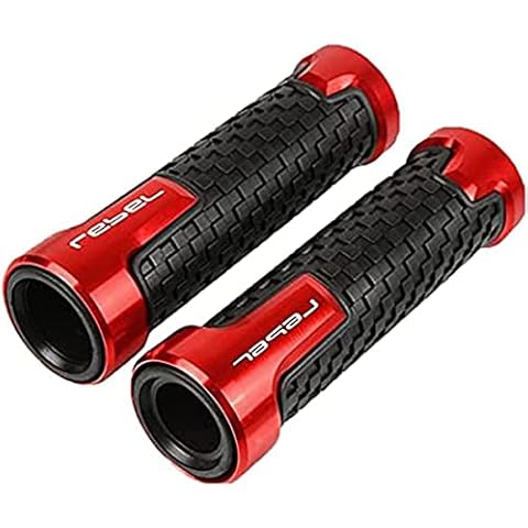 JJZRB Motorbike CNC Aluminum Rubber Handlebar Grips, for REBEL 250 300 500 REBEL 500 REBEL 300 Anti Slip Hand Grips Cover, Motorcycle With Logo Accessories Cover