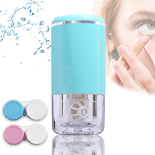 Aukvite Contact Lens Cleaner, Automatic Portable Contact Cleaner Machine for Travel, Fast Vibration Contact Lens Cleaning Machine for Soft Lens Intelligent Cleaning Machine with USB Cable (Blue)