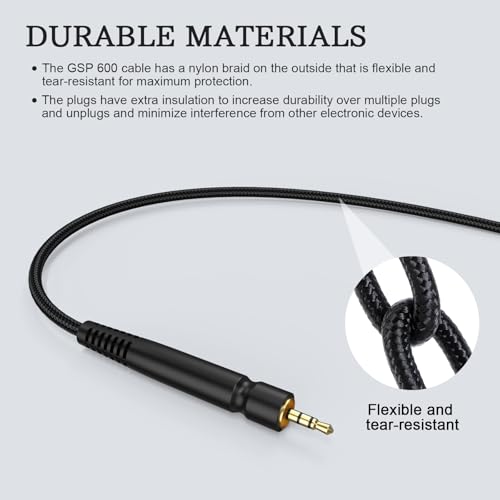 Cable de reemplazo Zosvoses GSP 500 compatible con SENNHEISER 6.6ft miniatura 4