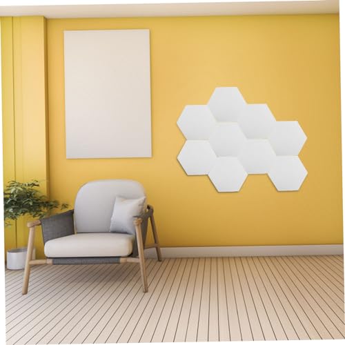 BESPORTBLE Juego de 12 Almohadillas Hexagonales para Aislamiento Acústico de Pared Blanco, Almohadillas Autoadhesivas para Absorción de Sonido para Hogar y Oficina miniatura 5