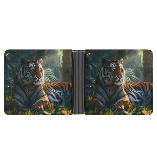 Tiger Bifold Wallet PU Leather Card Cash Holder Cute Purse for Men Women