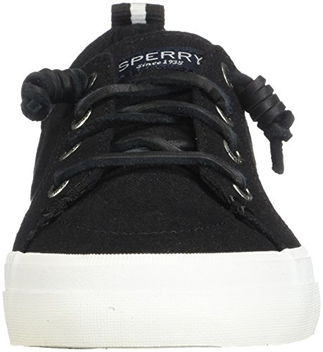 Sperry womens Sperry Crest Vibe Sneaker, Black Linen, 6.5 Wide US2