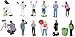 Constructive Playthings Pretend Professionals Career Toy Figure Set for Kids Ages 3+, Set of 12 Freestanding Inclusive and Diverse Dollhouse Toy Figurines, Multicolor