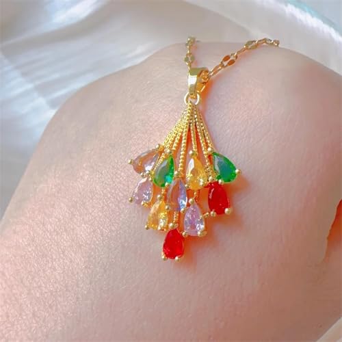 Collier fleur en gouttelettes, le cadeau en acier inoxydable idéal