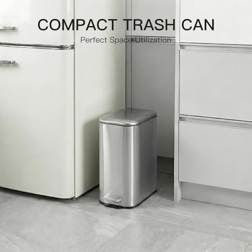 Caneca de basura rectangular 5 litros de acero inoxidable miniatura 7
