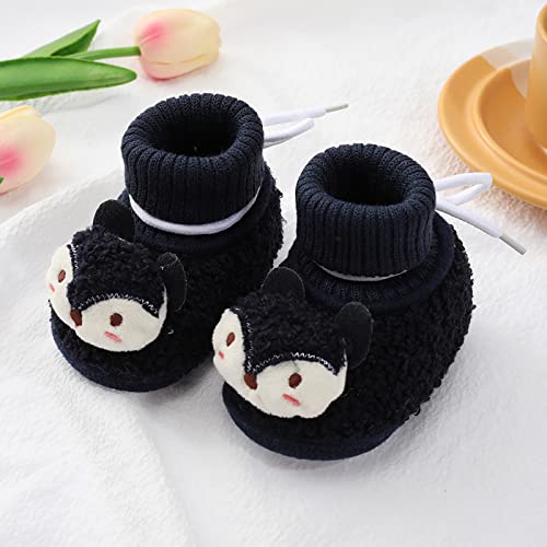 sfdgfhyf Little Boys Comfortable Shoes Baby Girls Boys Warm Shoes Soft Booties Snow Comfortable Boots Infant (Black, 9-12Months)2